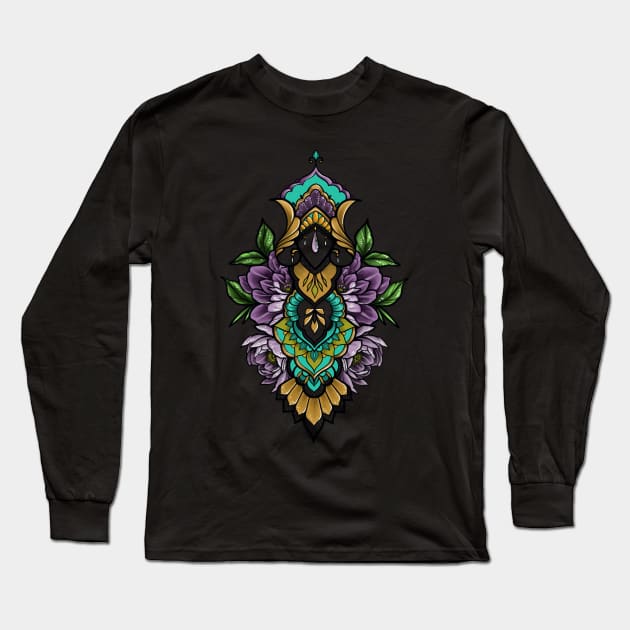 Floral ornamental Long Sleeve T-Shirt by Galaxy Apparel